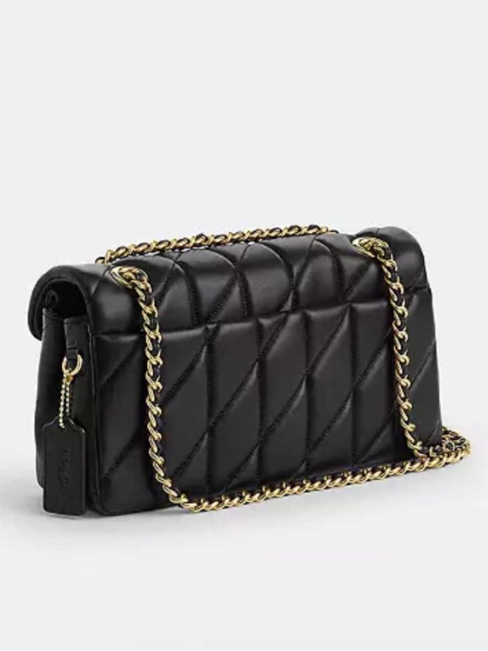 Coach Quilted Tabby 26 Black Leather Shoulder Bag with Gold Hardware - Picture 5 of 14